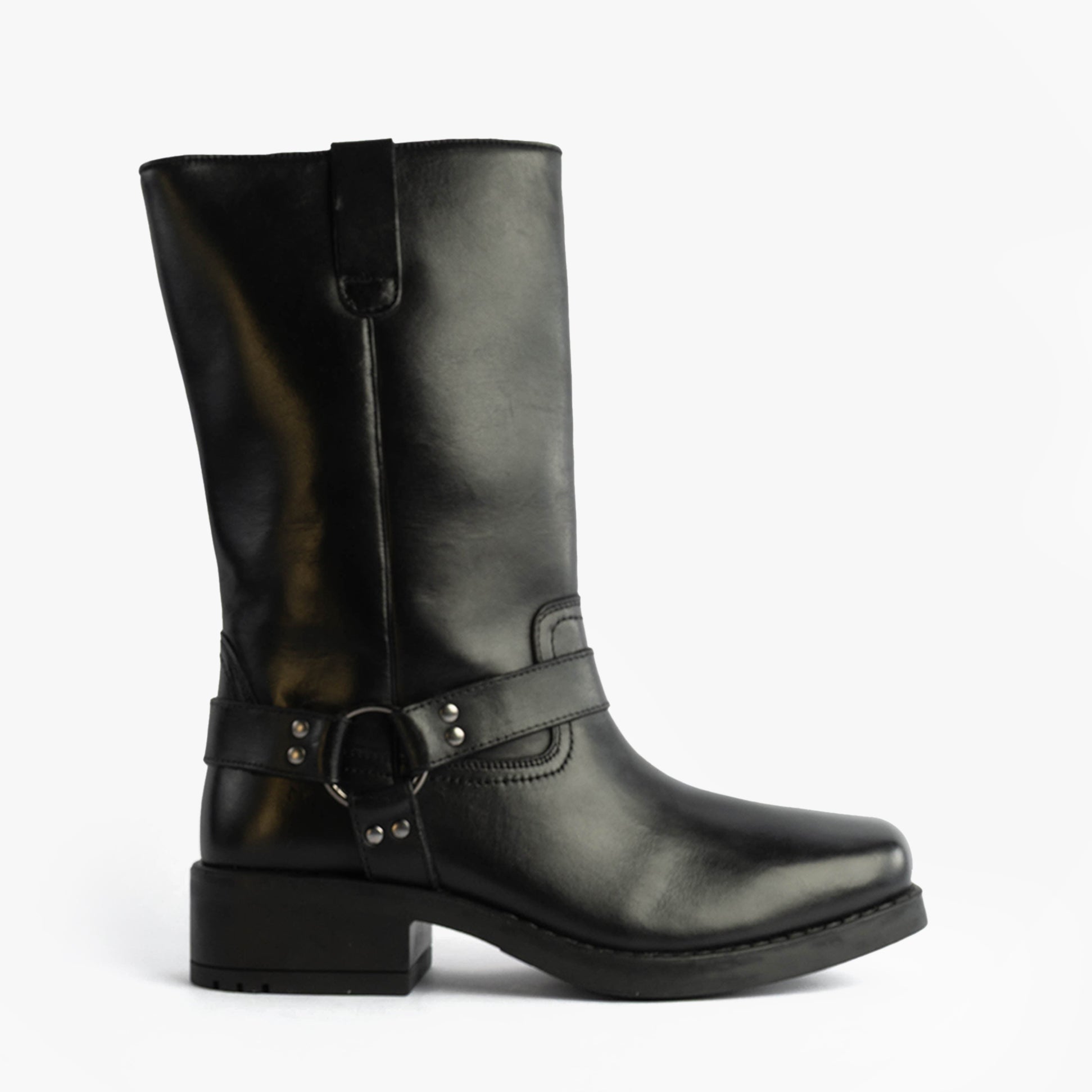Woodland HIGH HARLEY Mens Leather Western Boots Black