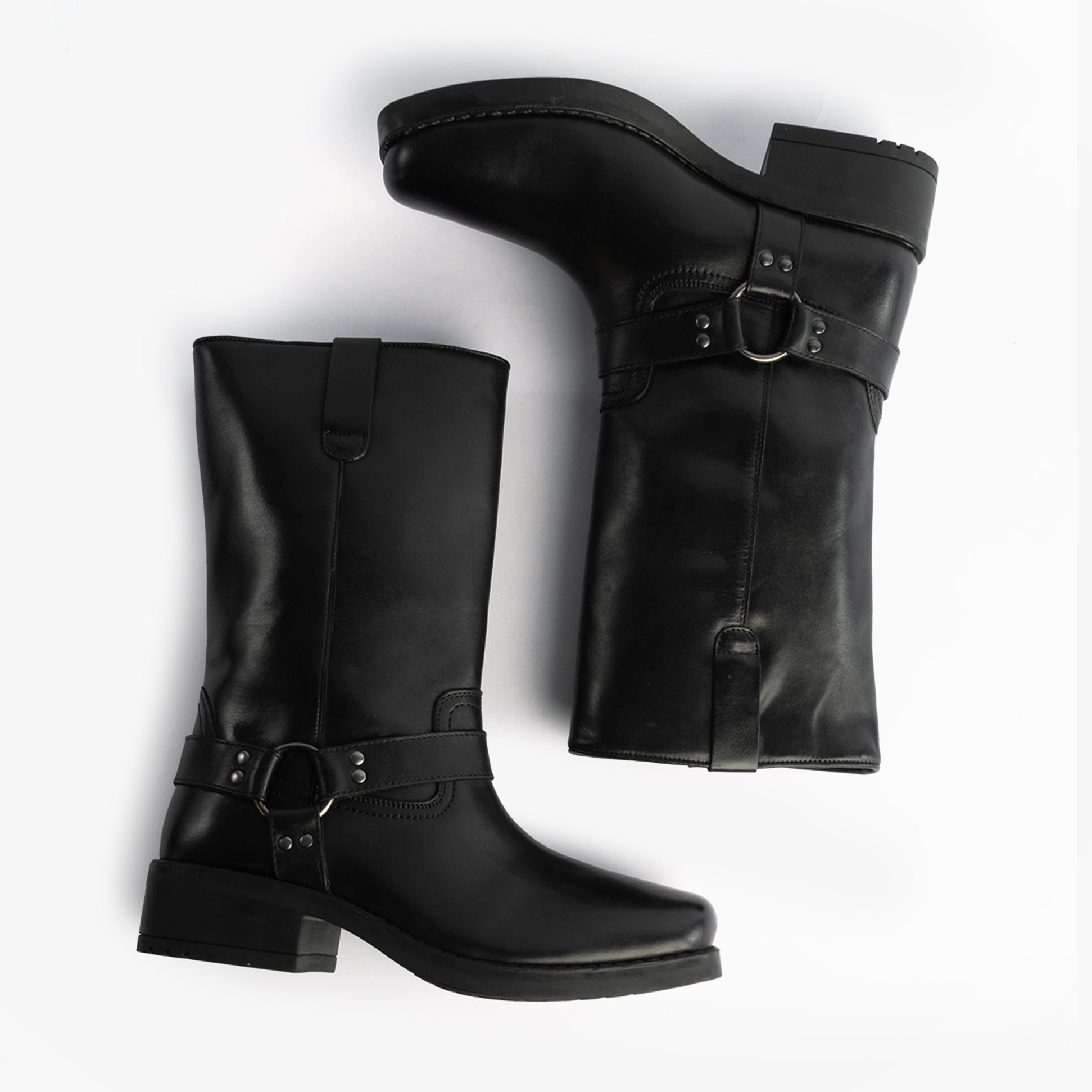 Woodland HIGH HARLEY Mens Leather Western Boots Black