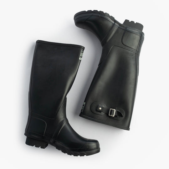 Woodland COUNTRY Wide Calf Unisex Buckle Wellington Boots Navy Blue