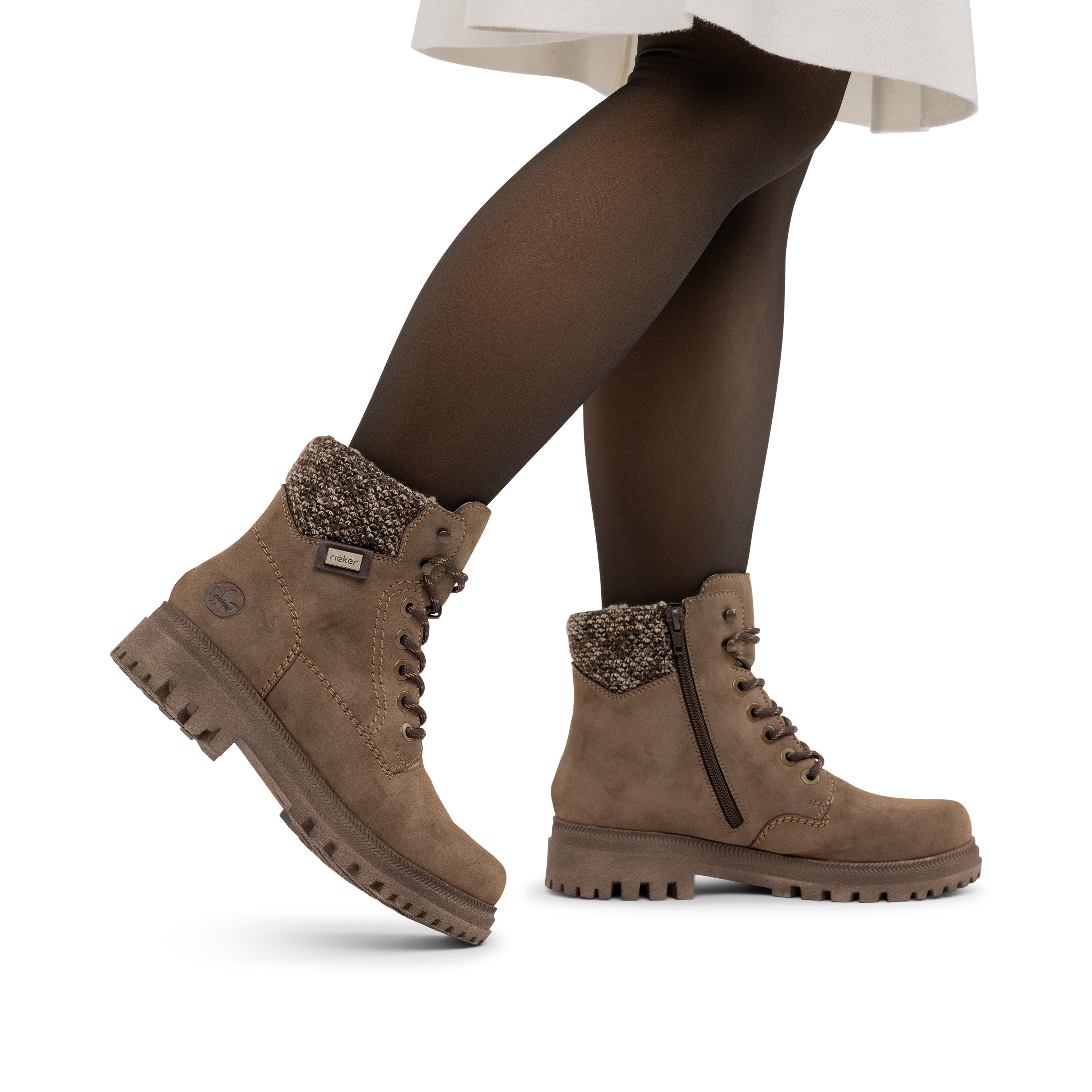 Rieker Y7621 Womens Ankle Boots Brown/Beige