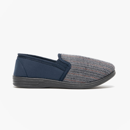 Zedzzz CHARLES Mens Full Slippers Navy