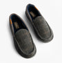 Zedzzz NEVILLE Mens Moccasins Slippers Grey top view showcasing textured fabric and slip-on design.