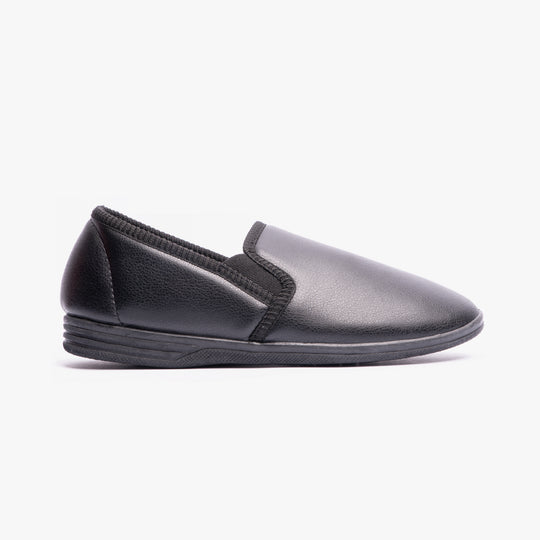 Zedzzz IVOR Mens Full Slippers Black