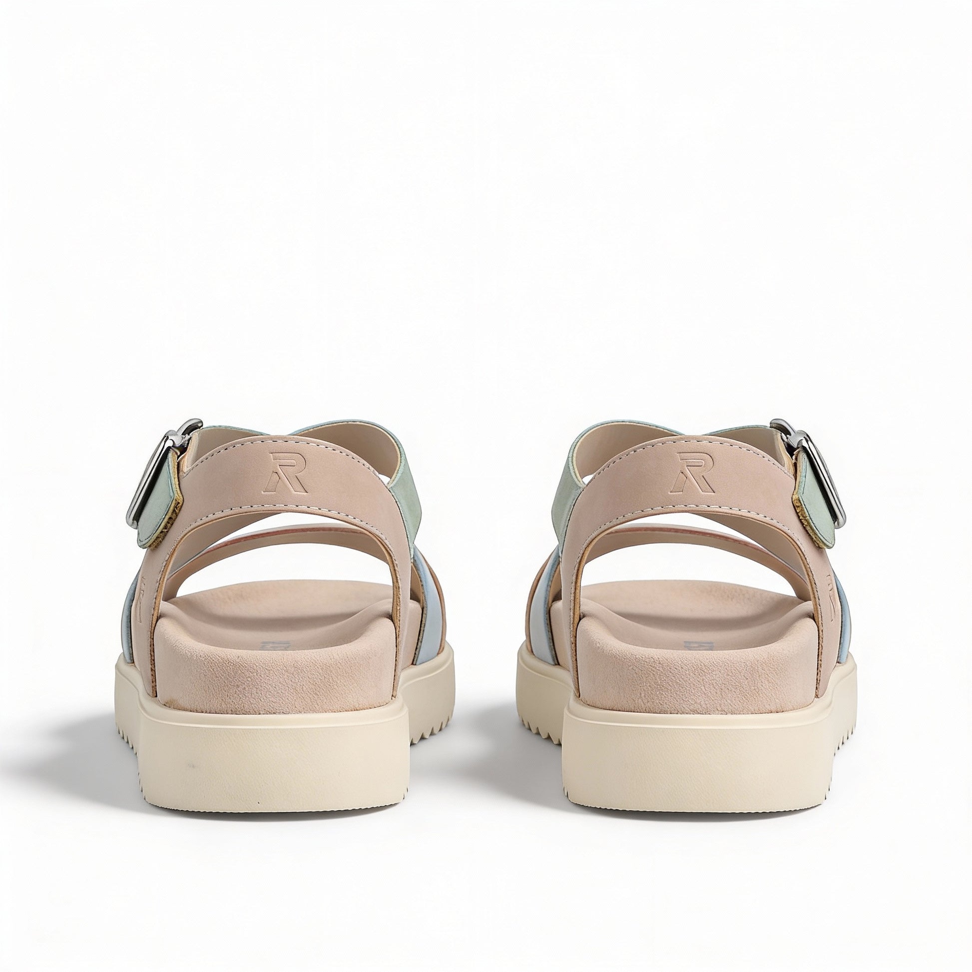 Rieker V5663 Womens Ankle Strap Sandals Beige Multi
