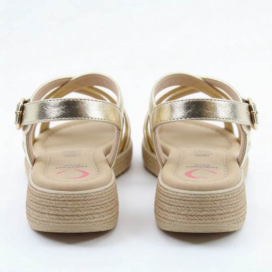 Heavenly Feet SYMPHONY Womens Ankle Strap Sandals Gold