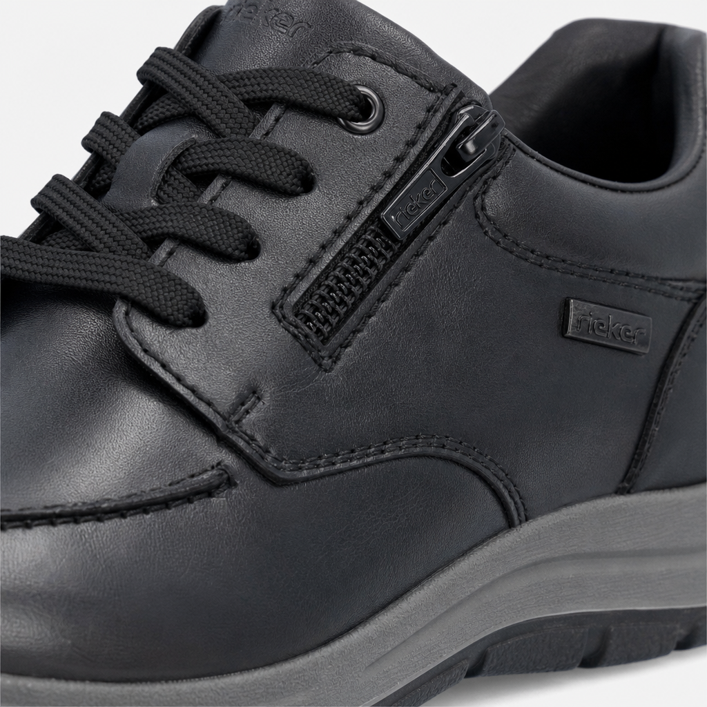 Rieker 03607 Mens Lace-Up Shoes Black/Smoke