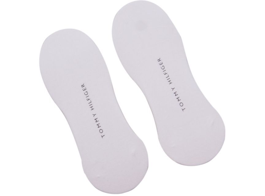 Tommy Hilfiger 2 Pack Womens Ballerina Socks White bottom view showcasing logo and design details.