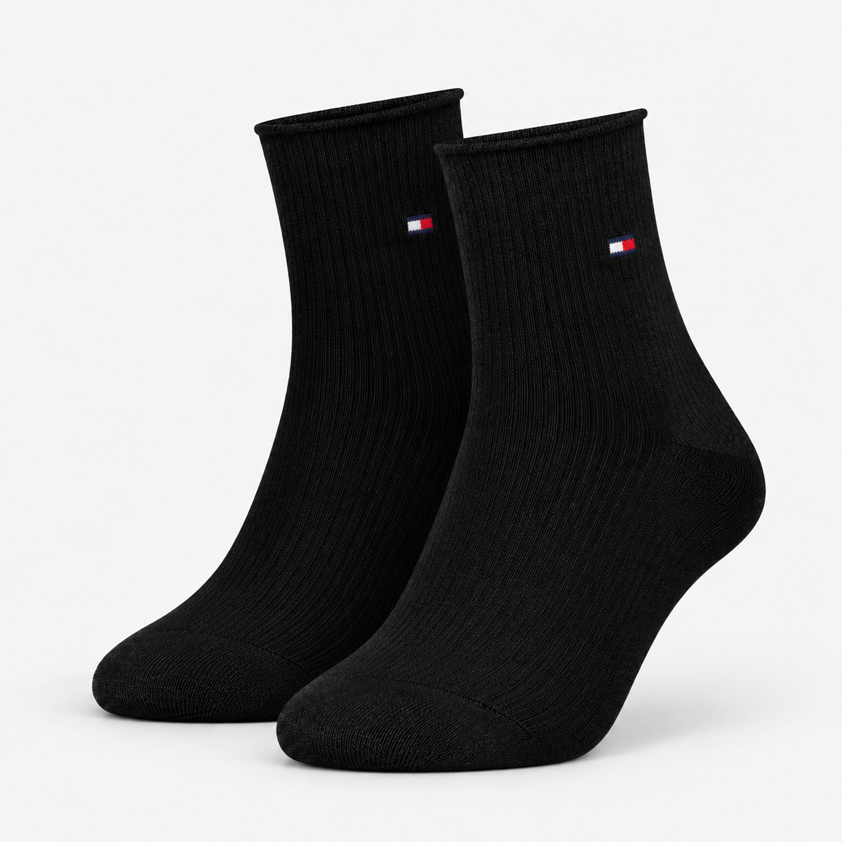Tommy Hilfiger 3 Pack Giftbox Lurex Womens Crew Socks Black
