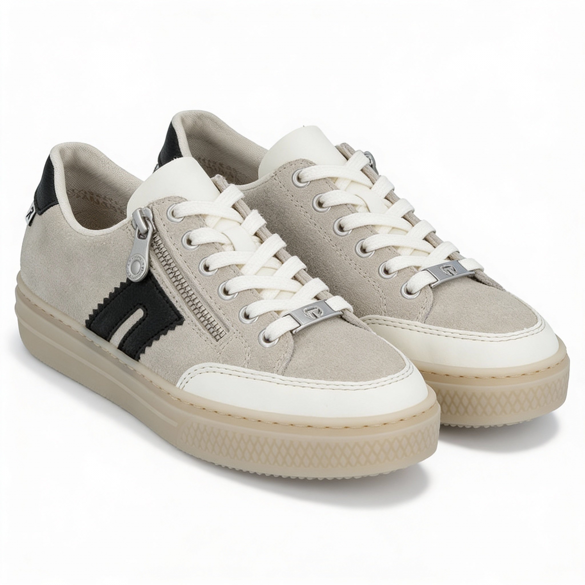 Rieker ENYA Womens Court Trainers Off White
