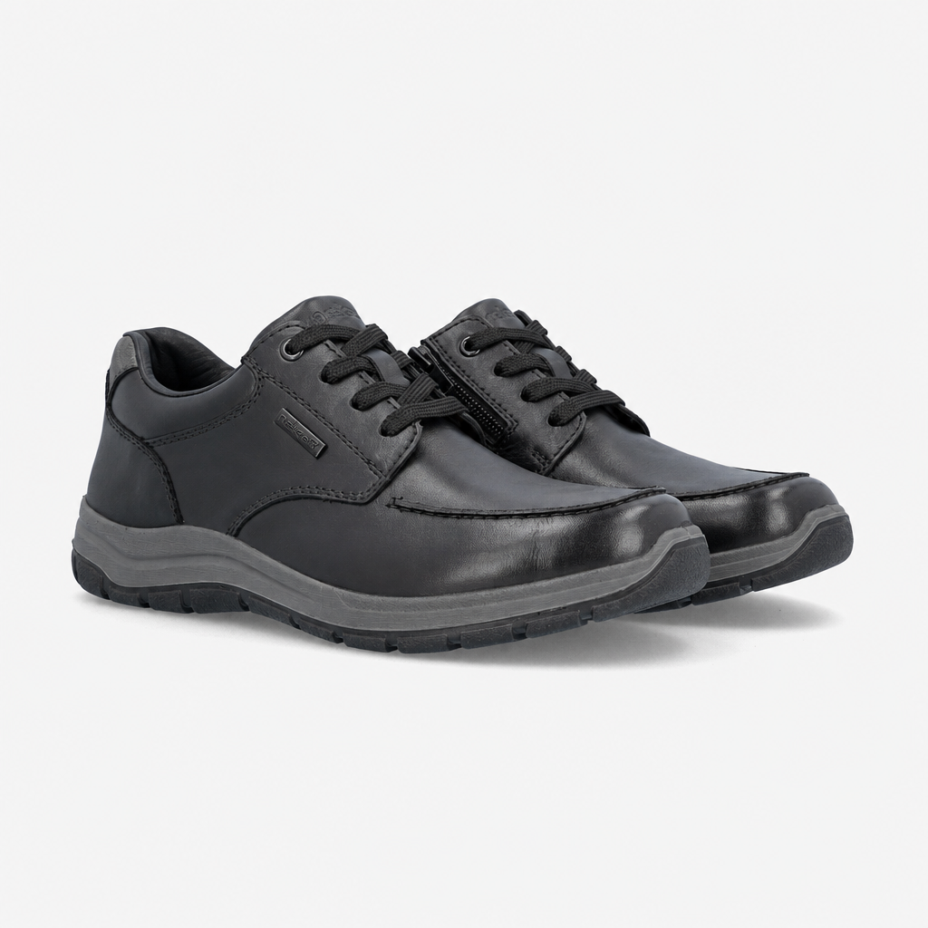 Rieker 03607 Mens Lace-Up Shoes Black/Smoke