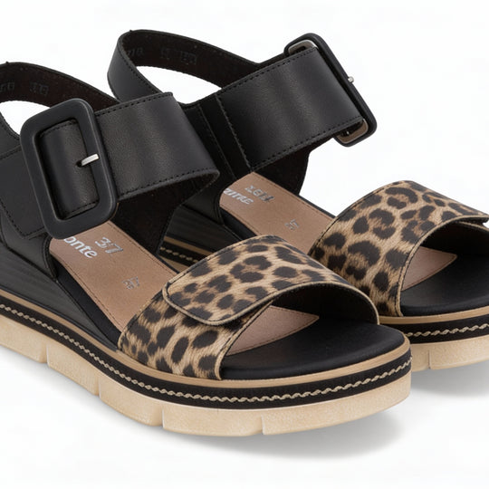 Remonte D2L53-03 Womens Wedge Sandals Black