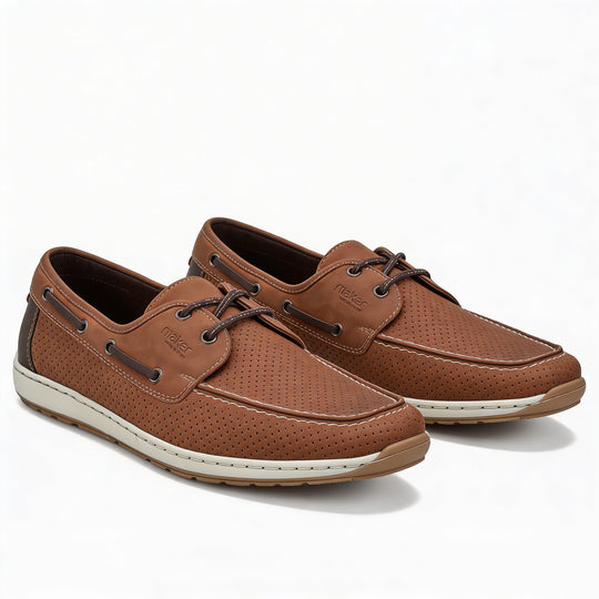 Rieker 08816 Mens Boat Shoes Brown