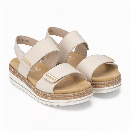 Remonte D0Q59 Womens Ankle Strap Sandals Beige