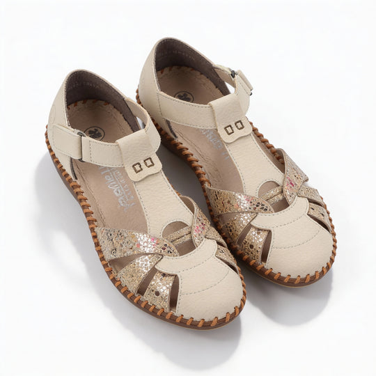 Rieker M1655 Womens Comfort Sandals Cream