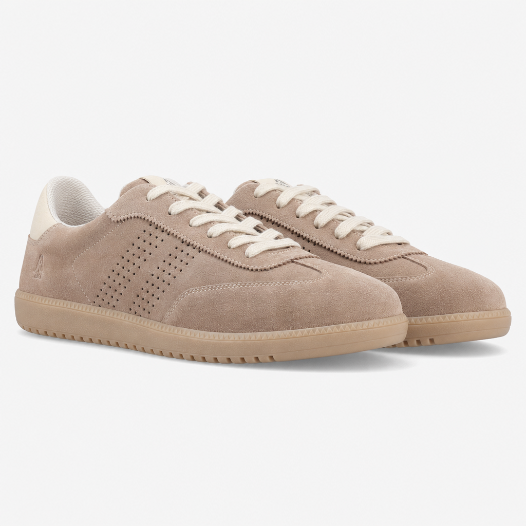 Hush Puppies BECKETT Mens Casual Trainers Beige