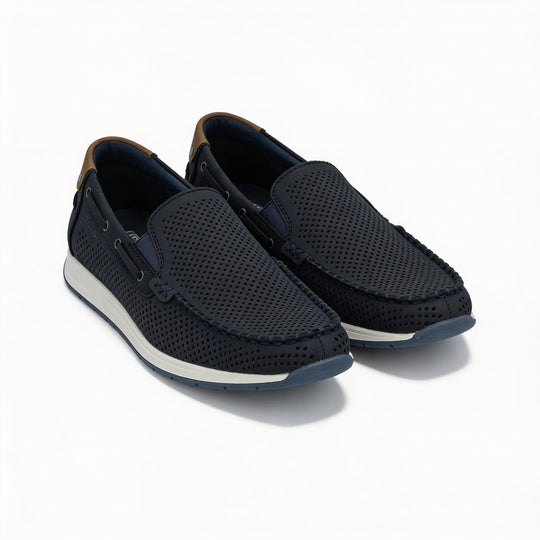 Rieker 11957 Mens Loafers Blue