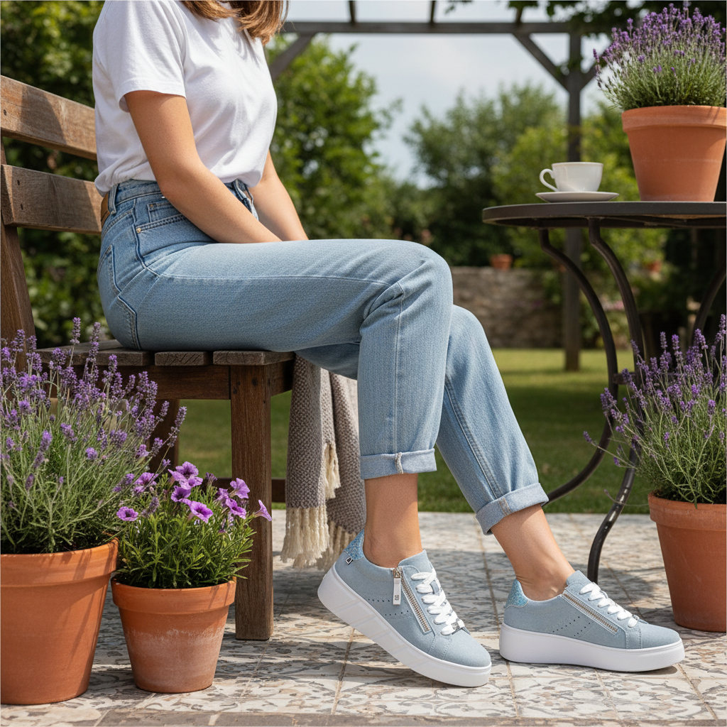 Rieker CARLA Ladies Casual Trainers Blue