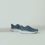 Kizik LONDON Womens Trainers Coronet Blue side view showing casual mesh trainers with lace-up closure.