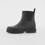 Mud Dogs BROOKE Womens Ankle Neoprene Wellies Black side view showcasing rubber ankle boots with a pull-on design.