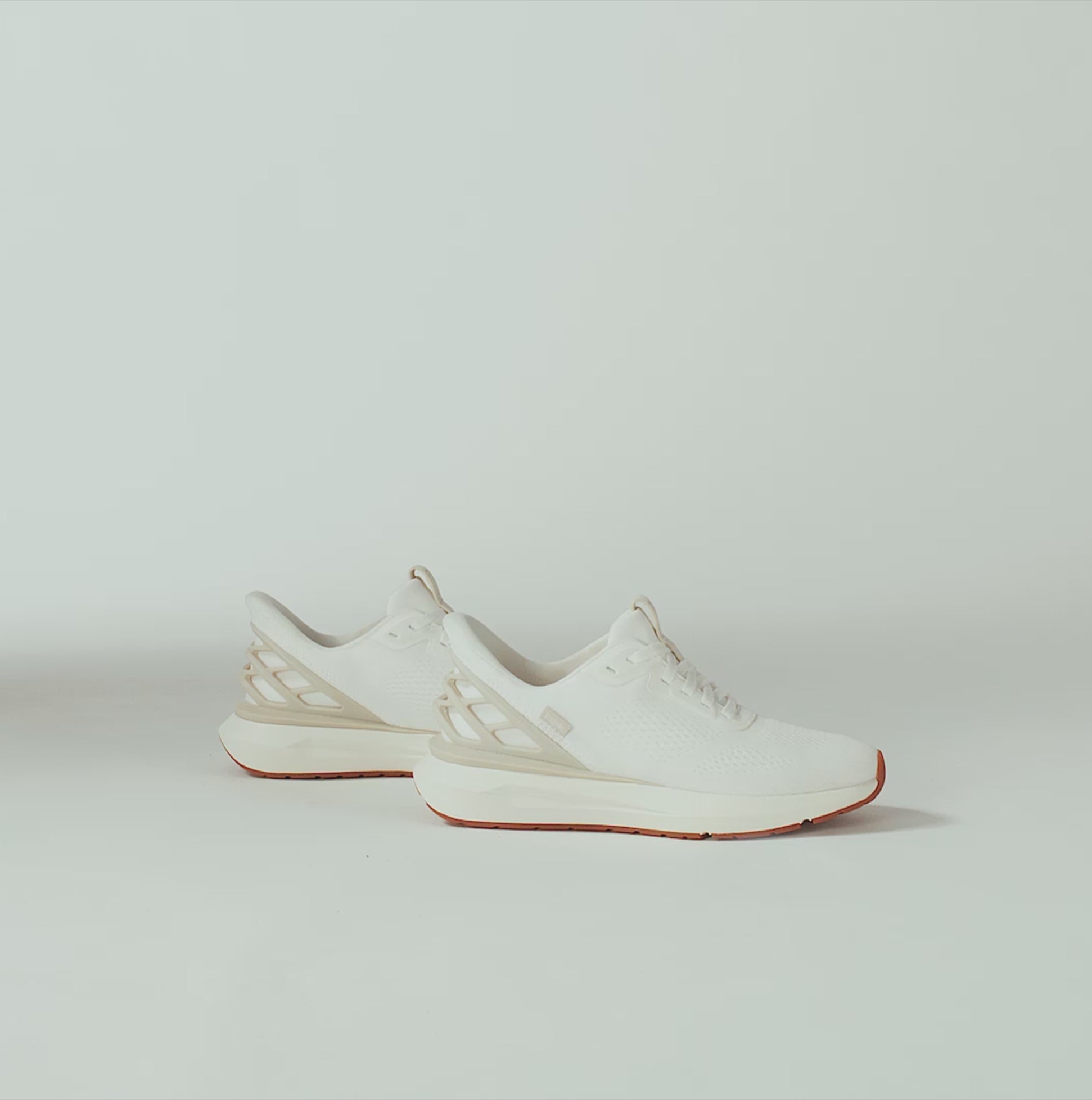 Kizik ATHENS 2.0 Mens Trainers Bright White side view showcasing knit upper and rubber sole.