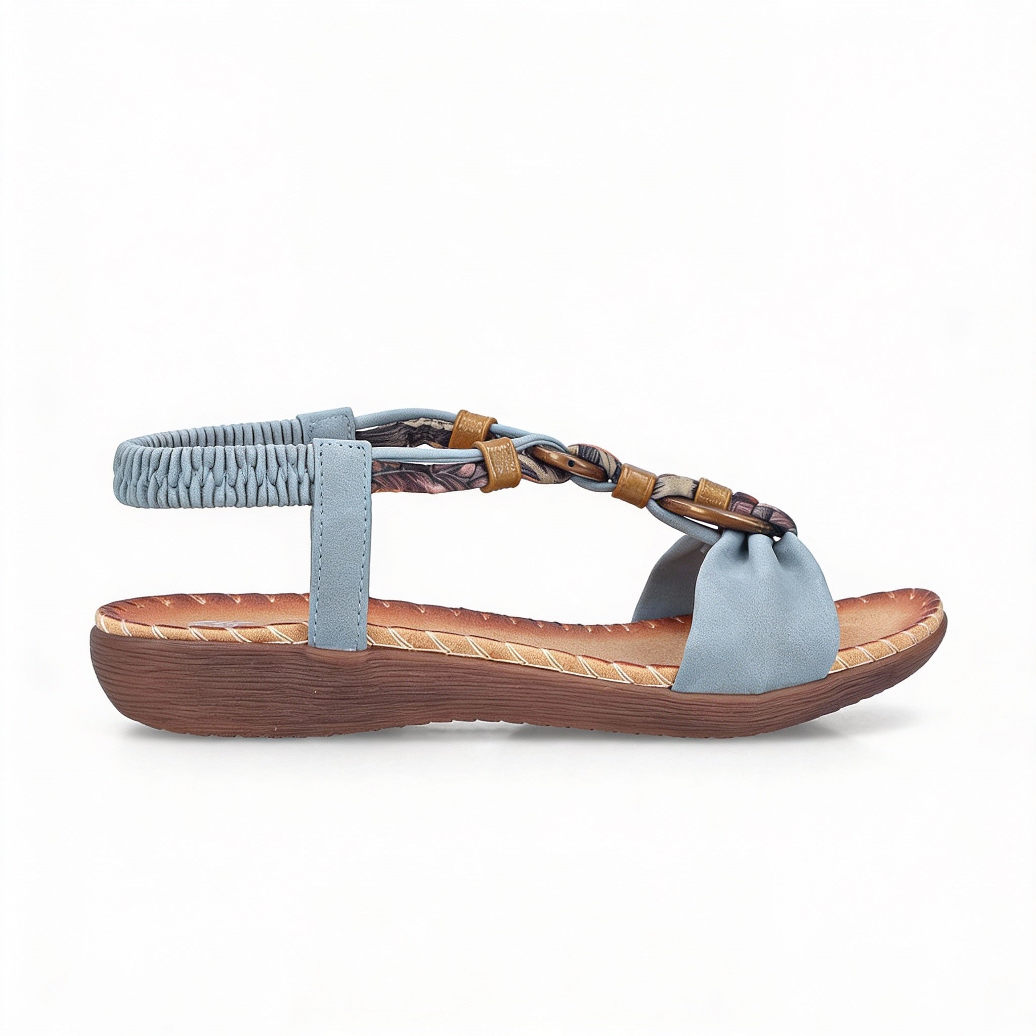 Rieker V7568 Womens Ankle Strap Sandals Blue