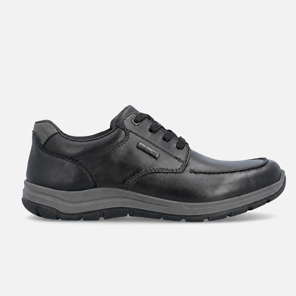 Rieker 03607 Mens Lace-Up Shoes Black/Smoke