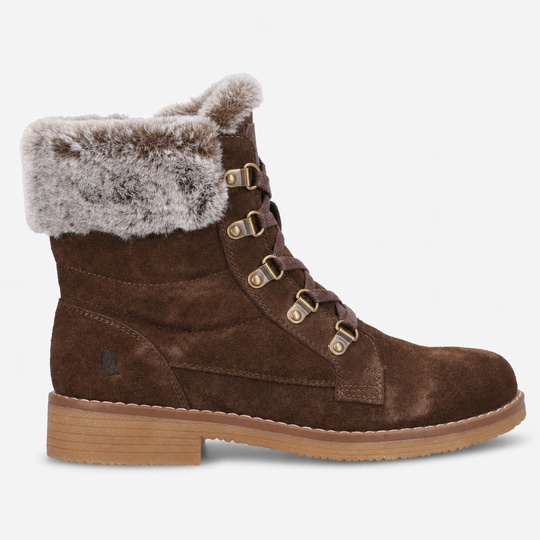 Hush Puppies Florence Wide Fit Boot Womens Ankle Boots Chocolate